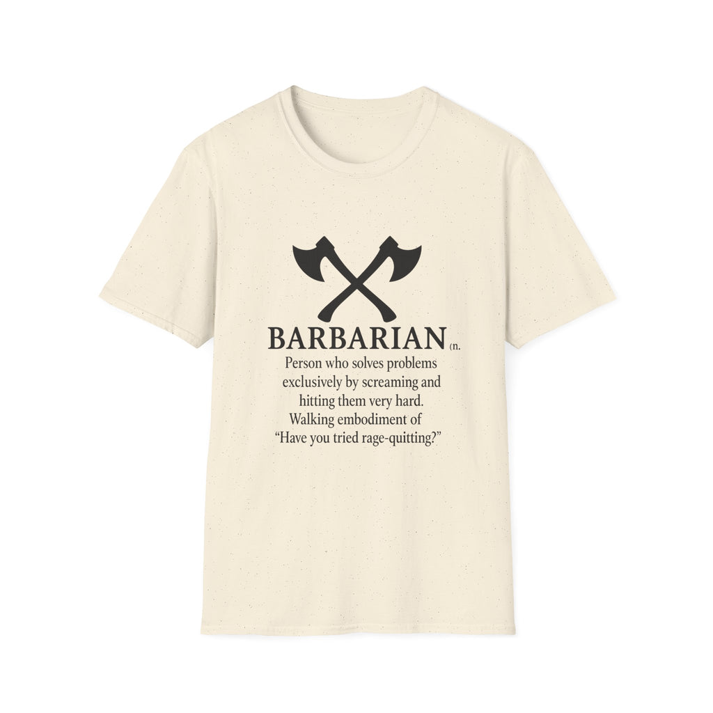 Barbarian Definition T-Shirt - Funny DnD Tabletop RPG Tee, Humor Tee, Gift for Friends, Funny Shirt, Casual Wear, Meme Lover Apparel
