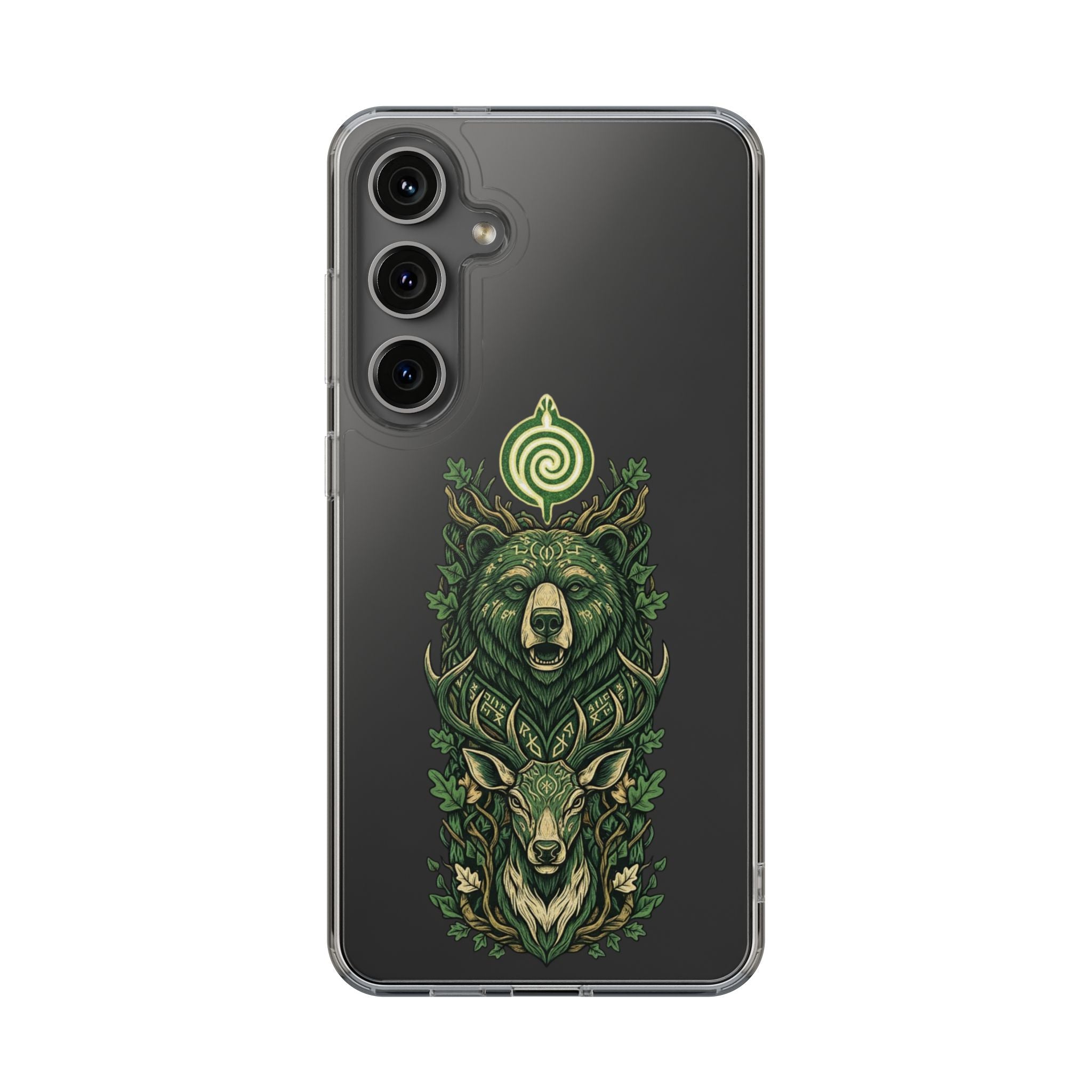 Phone Case — Forest Spirit Bear & Stag Clear Impact‑Resistant Case