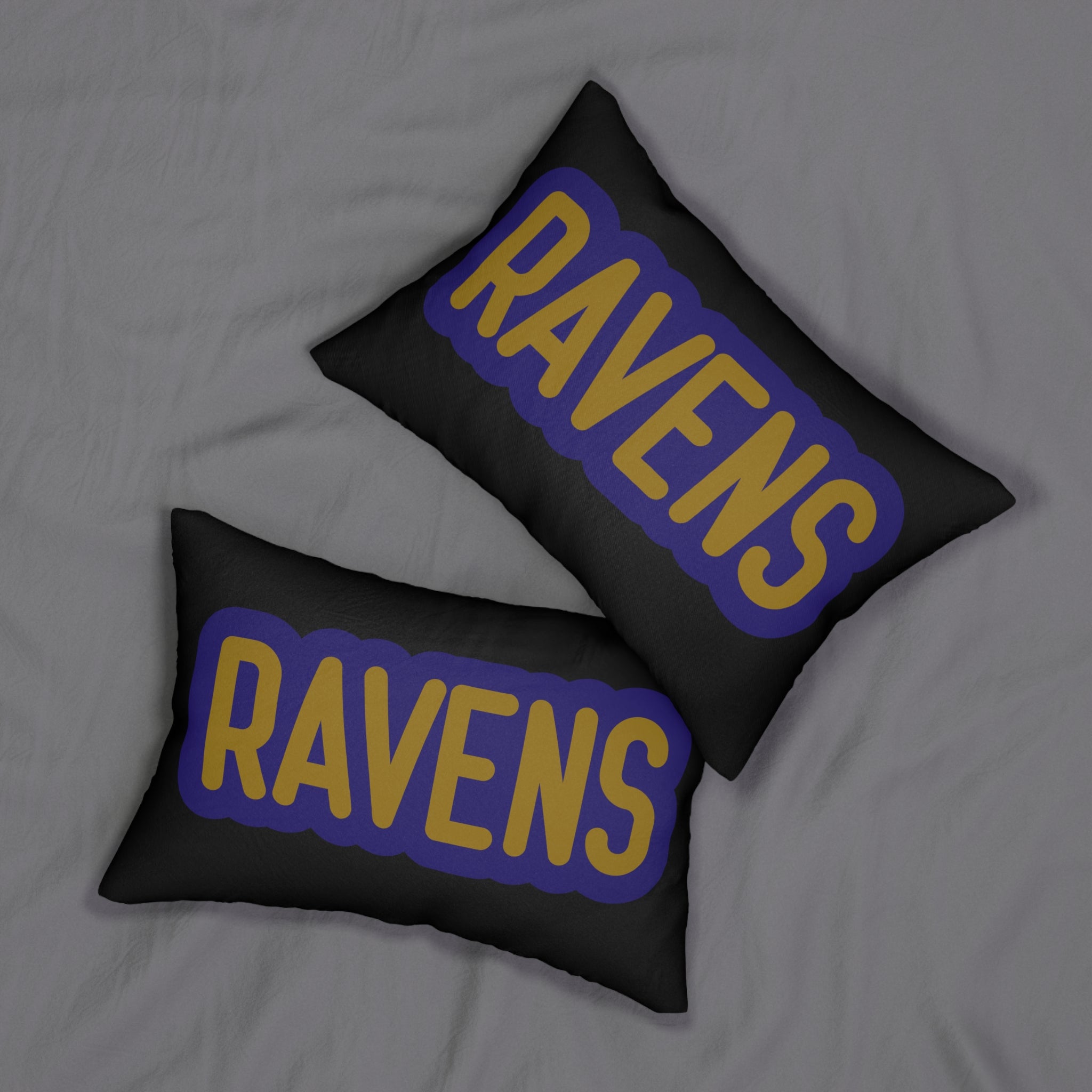 Ravens Inspired Football Pillow | Purple & Gold Sports Fan Cushion | Game Day Home Décor,  Sports Fan Gift