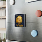 Paladin D20 Magnet — RPG Dice & Shield Porcelain Square Magnet