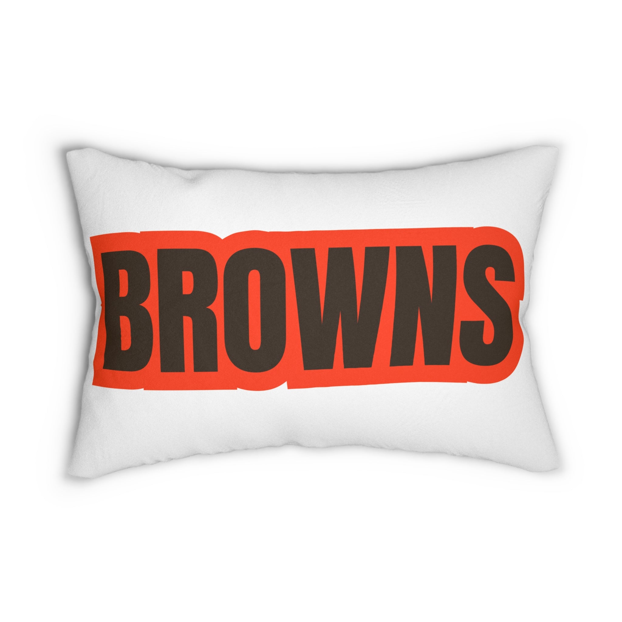 Browns Inspired Football Pillow | Orange & Brown Sports Fan Cushion | Game Day Home Décor, Sports Decor, Fan Gift, Game Day Decor