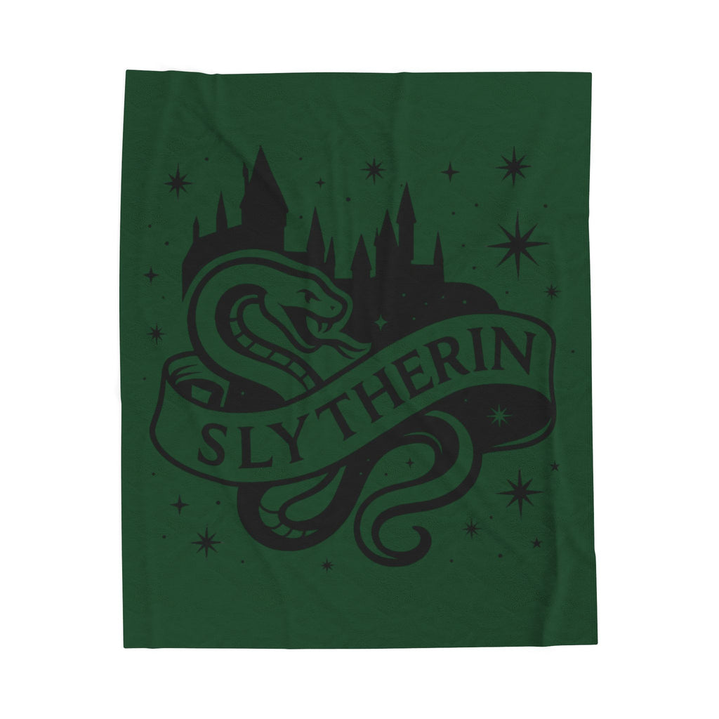 Slytherin Crest Inspired Velveteen Plush Blanket