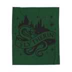 Slytherin Crest Inspired Velveteen Plush Blanket