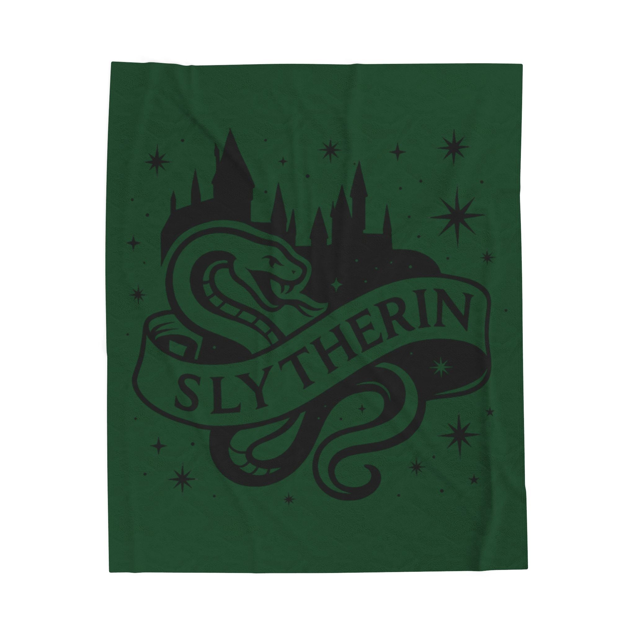 Slytherin Crest Inspired Velveteen Plush Blanket