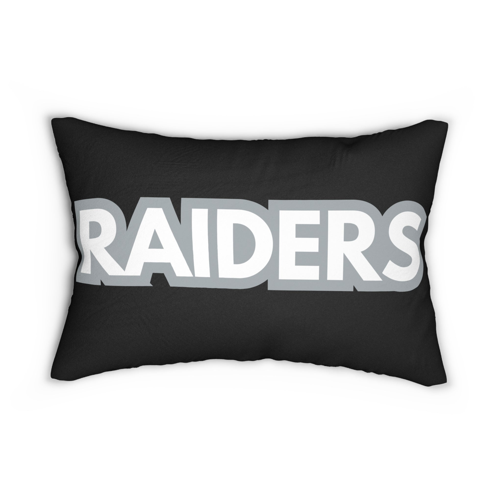 Raiders Inspired Football Pillow | Black & Silver Sports Fan Cushion | Game Day Home Décor, Sports Fan Decor, Game Day Cushion