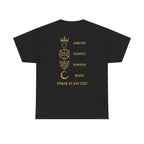 Black Mana Emblem T-Shirt — Ambition • Sacrifice • Dominion • Death