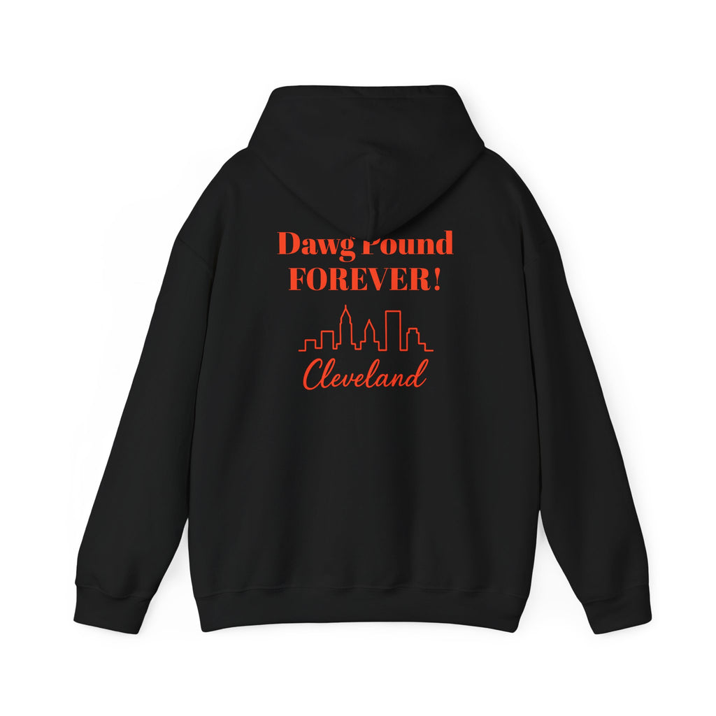 Cleveland -Dawg Pound Forever- Hoodie - Bulldog Mascot - Cleveland Sports Fans
