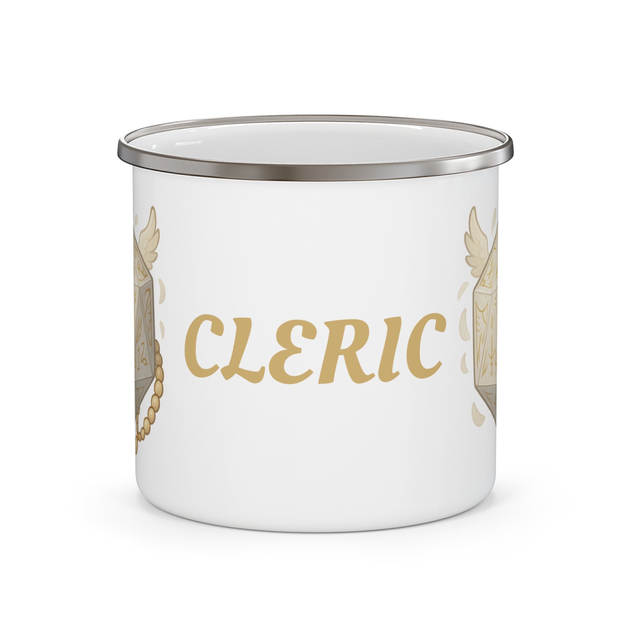 Cleric D20 Enamel Mug – Oath & Faith