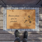 Sunflower Welcome Doormat | Bloom Where You're Planted | Sunflower Welcome Mat | Housewarming Gift | Farmhouse Entryway Rug