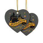 Hufflepuff Badge Ceramic Ornament |Yellow & Black Harry Potter Christmas Decor | Loyal and True Gift