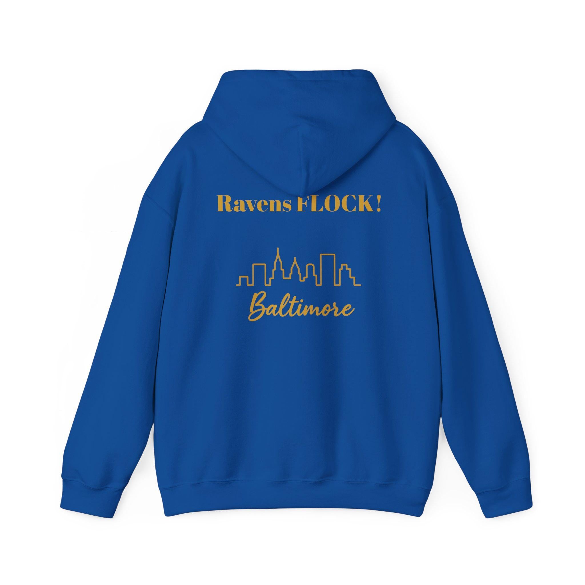 Baltimore Ravens FLOCK Hoodie, Raven Mascot, Baltimore Football