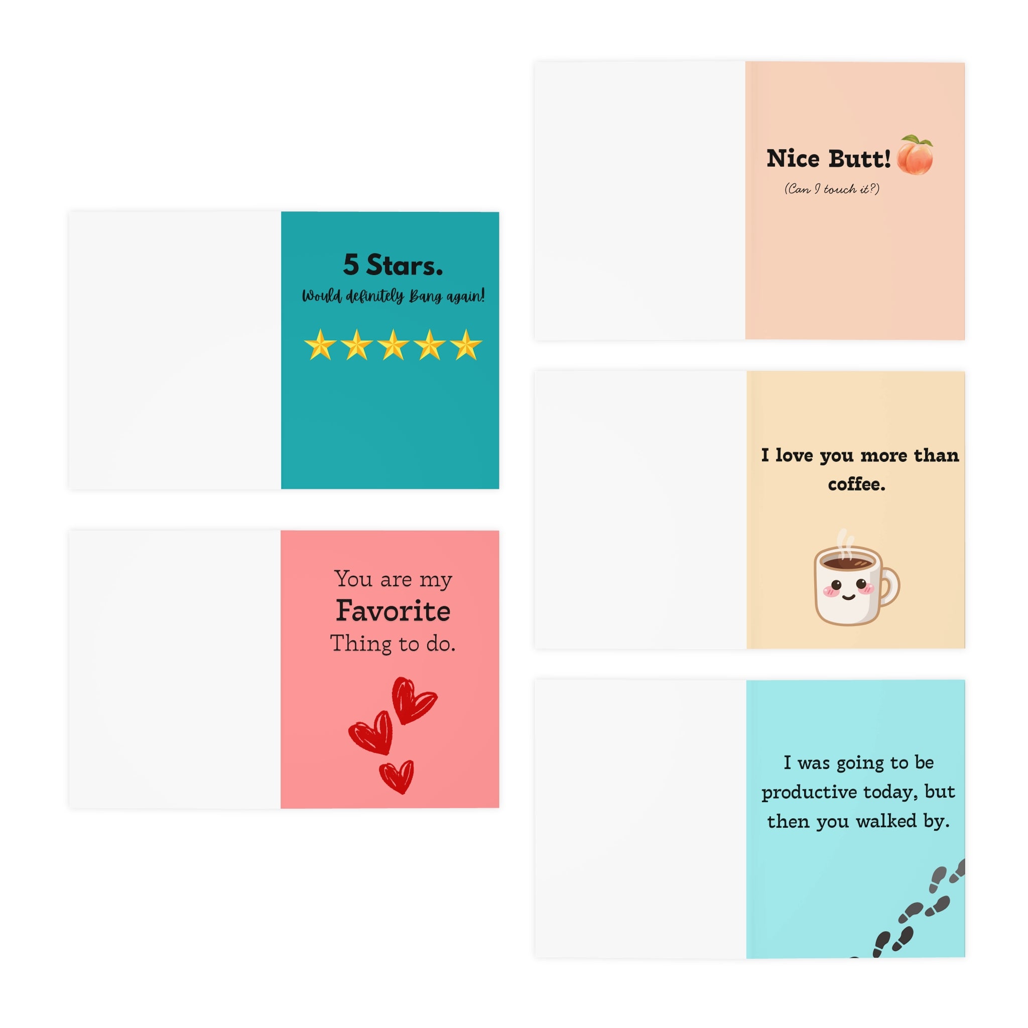 Sassy & Sweet Humorous Greeting Cards (5-Pack)