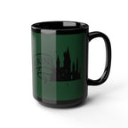 Slytherin Snake Inspired Castle Mug, Black Ceramic Coffee Cup
