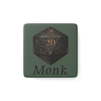 Monk D20 Porcelain Magnet — RPG Dice Square Magnet