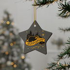 Hufflepuff Badge Ceramic Ornament |Yellow & Black Harry Potter Christmas Decor | Loyal and True Gift