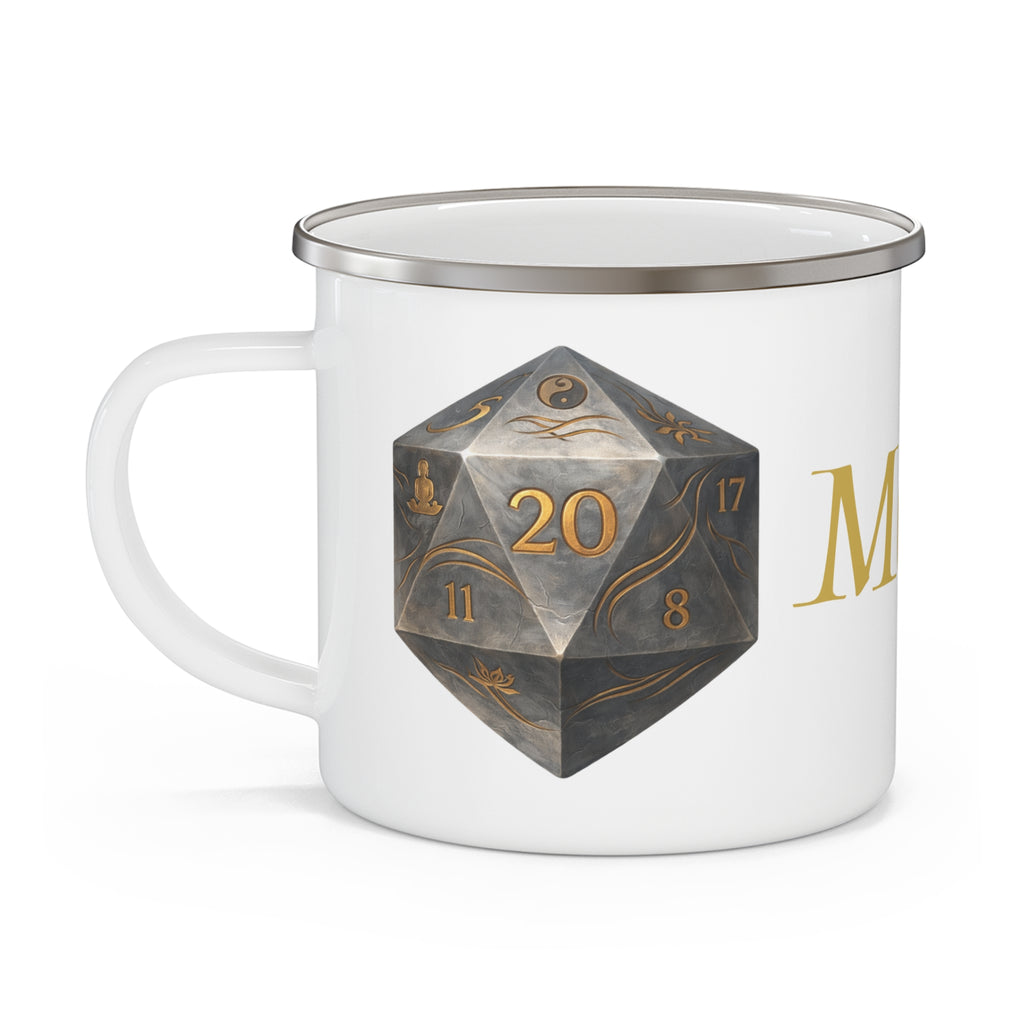 Monk D20 Enamel Mug — Way of Shadow