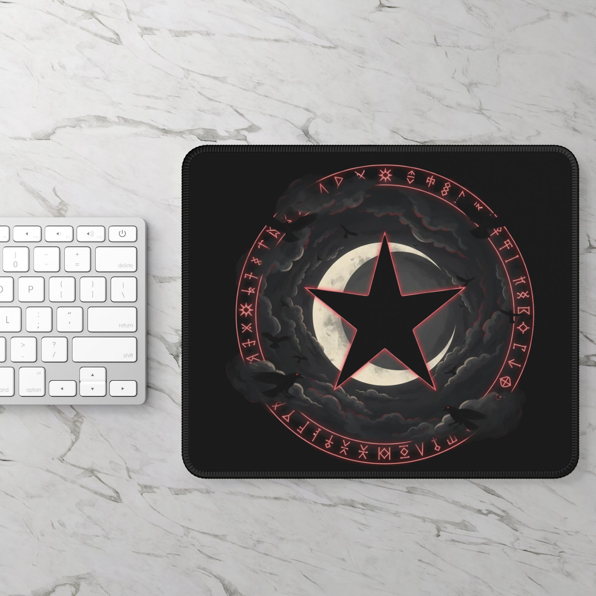 Black Mana Gaming Mouse Pad – Magic the Gathering Inspired | Dark Fantasy Desk Mat | RPG & Gamer Setup Accessory