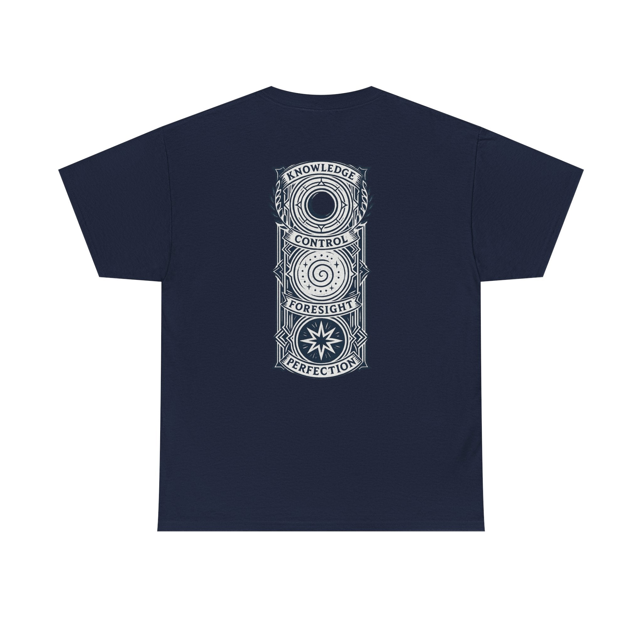 Blue Mana Emblem T-Shirt — Knowledge • Control • Foresight • Perfection