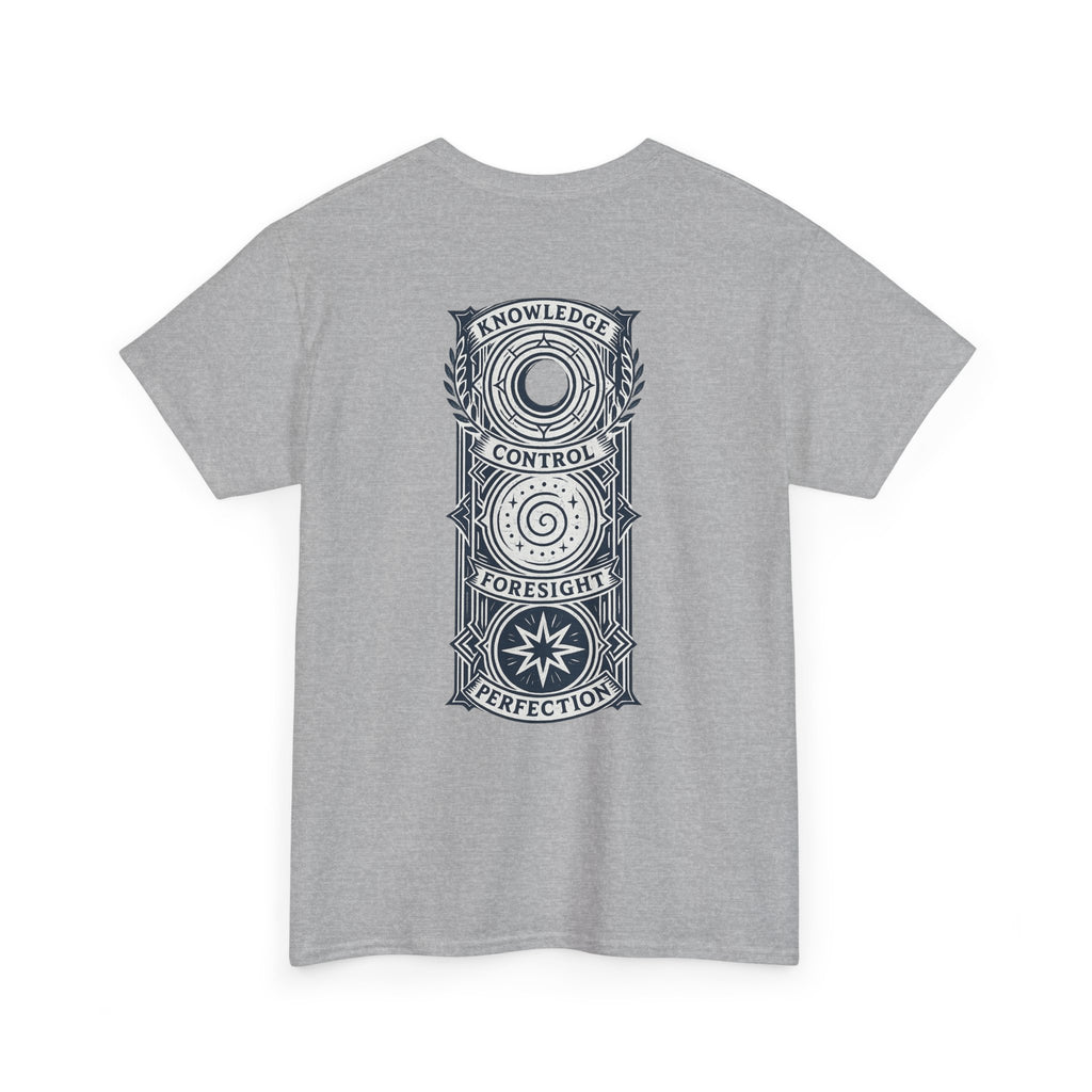 Blue Mana Emblem T-Shirt — Knowledge • Control • Foresight • Perfection
