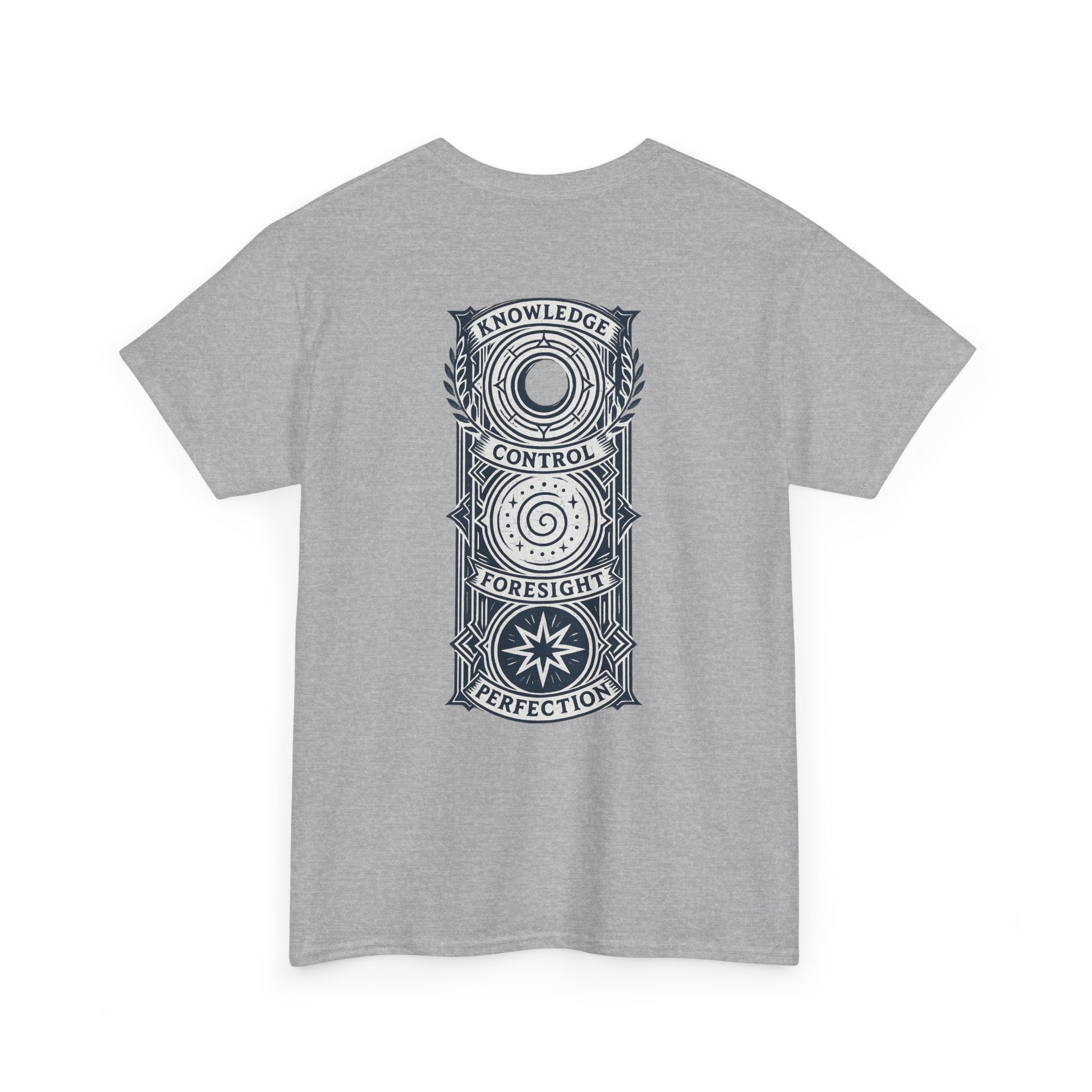 Blue Mana Emblem T-Shirt — Knowledge • Control • Foresight • Perfection