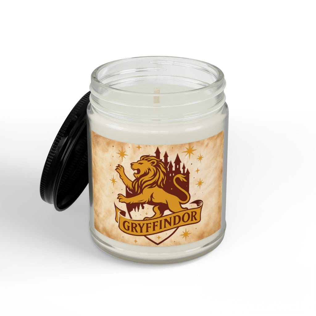 Gryffindor House Inspired Candle | Wizarding World Inspired Soy Wax Candle | Lion Crest Decor