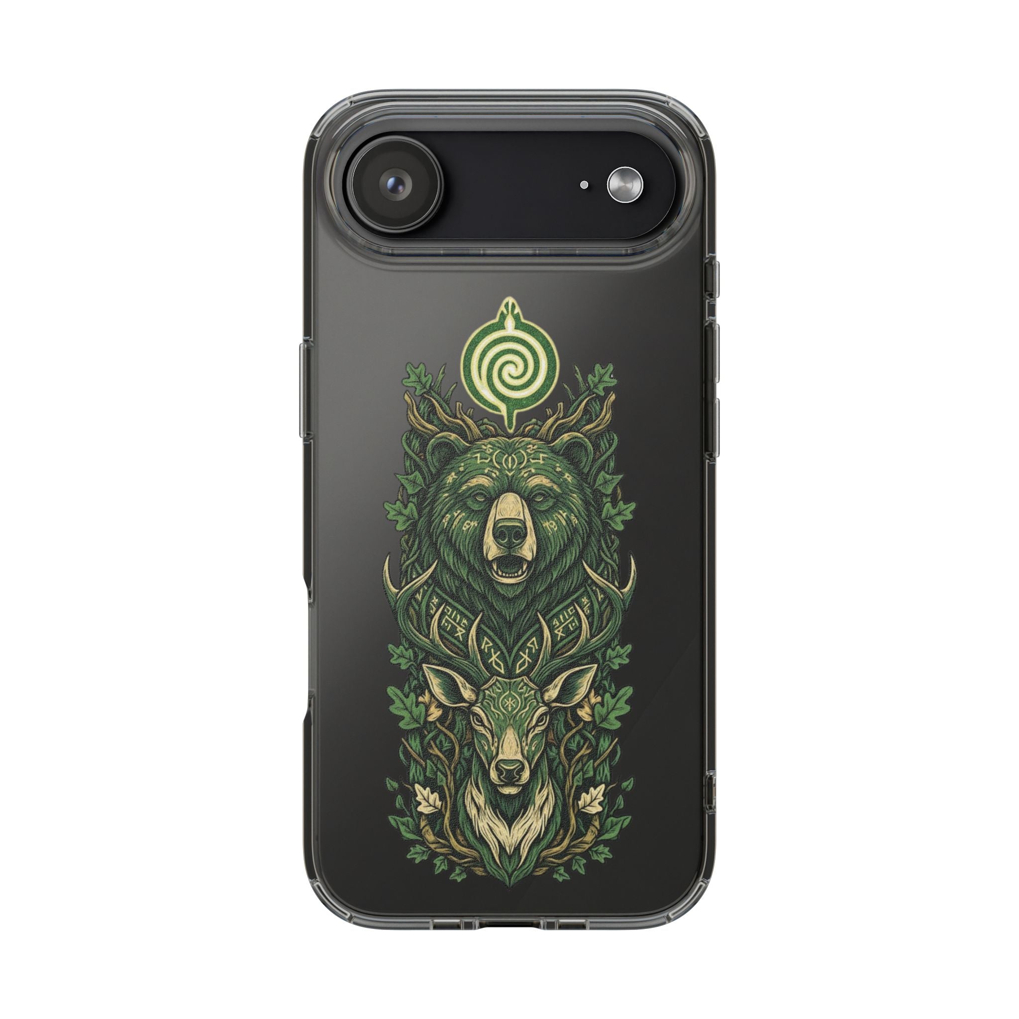 Phone Case — Forest Spirit Bear & Stag Clear Impact‑Resistant Case