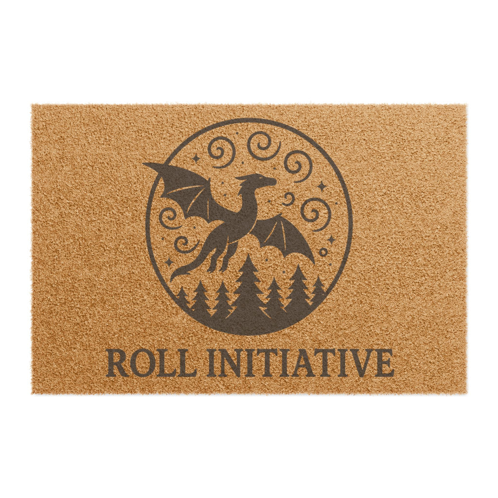 Fantasy-Themed Doormat with Dragon Design, Perfect for Gamers, Home Decor, Gift for D&D Lovers, Unique Welcome Mat