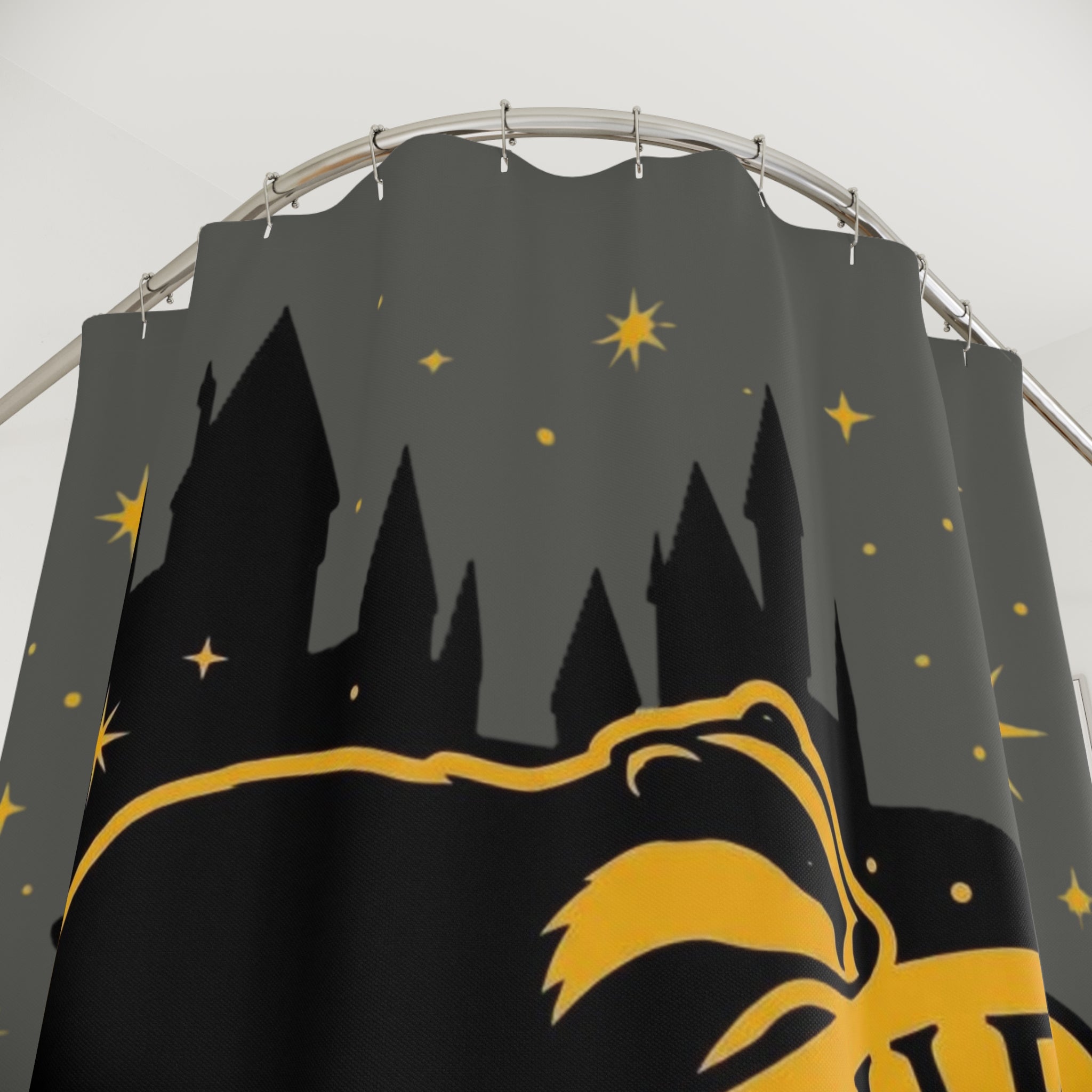 Hufflepuff Shower Curtain | Badger House Bathroom Decor | Wizarding World Bath | Loyalty & Patience Gift