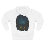 Three-Panel Fleece Hoodie - Cozy Campfire Nights Camping Sweater, Hiking Adventure Pullover, Wilderness Mountain Camper Gift