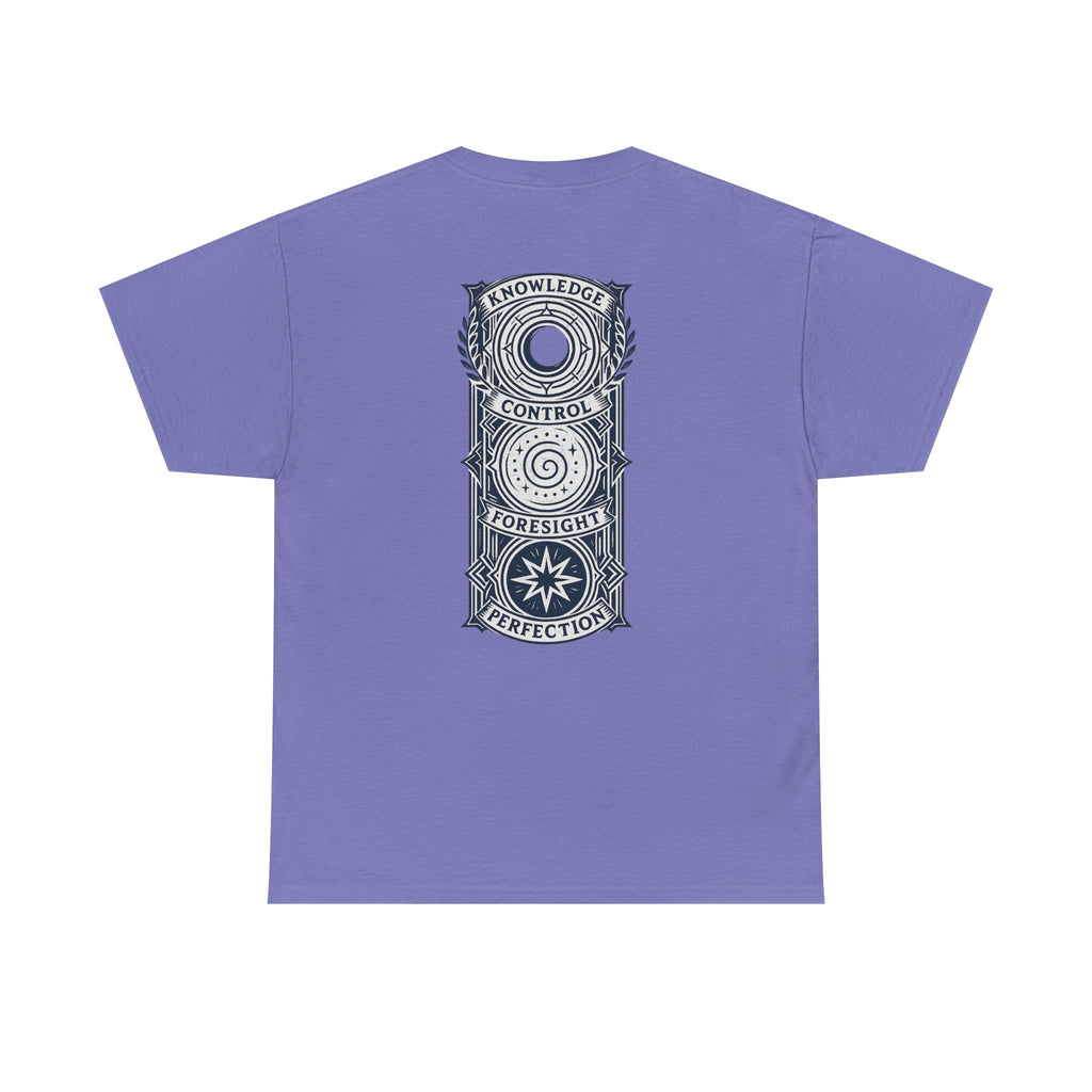 Blue Mana Emblem T-Shirt — Knowledge • Control • Foresight • Perfection