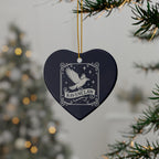 Ravenclaw Crest Inspired Ceramic Ornament | Blue & Silver Christmas Decor | Magic House Decor
