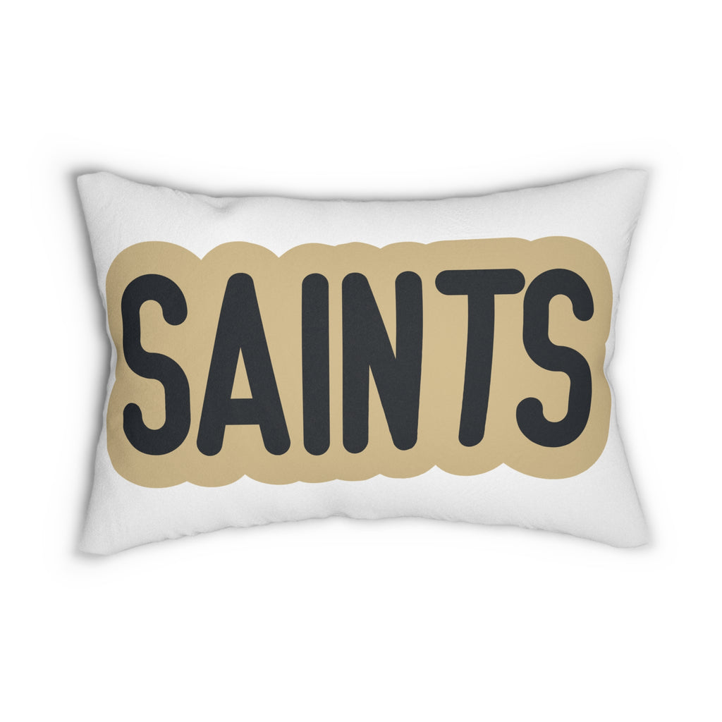 Saints Throw Pillow - Black & Gold Football Fan Cushion, Game Day Home Décor, Sports Gift