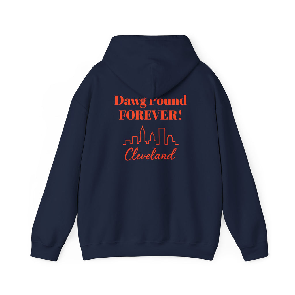 Cleveland -Dawg Pound Forever- Hoodie - Bulldog Mascot - Cleveland Sports Fans