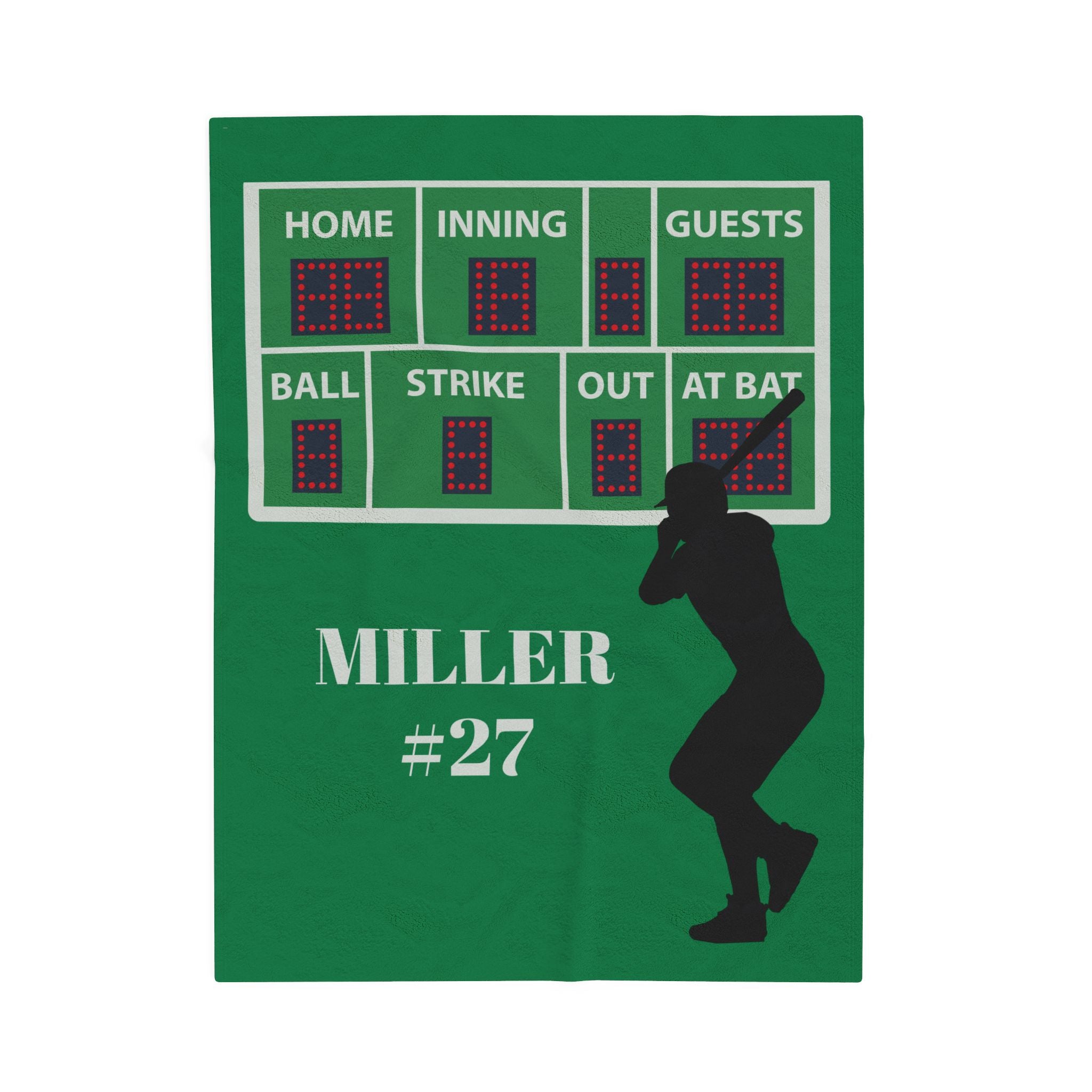 Baseball Blanket, Personalized Sports Team Gift, Last Name and Number, Player Fan Grandparents Parents, Custom Soft Plush Throw, Team Spirit