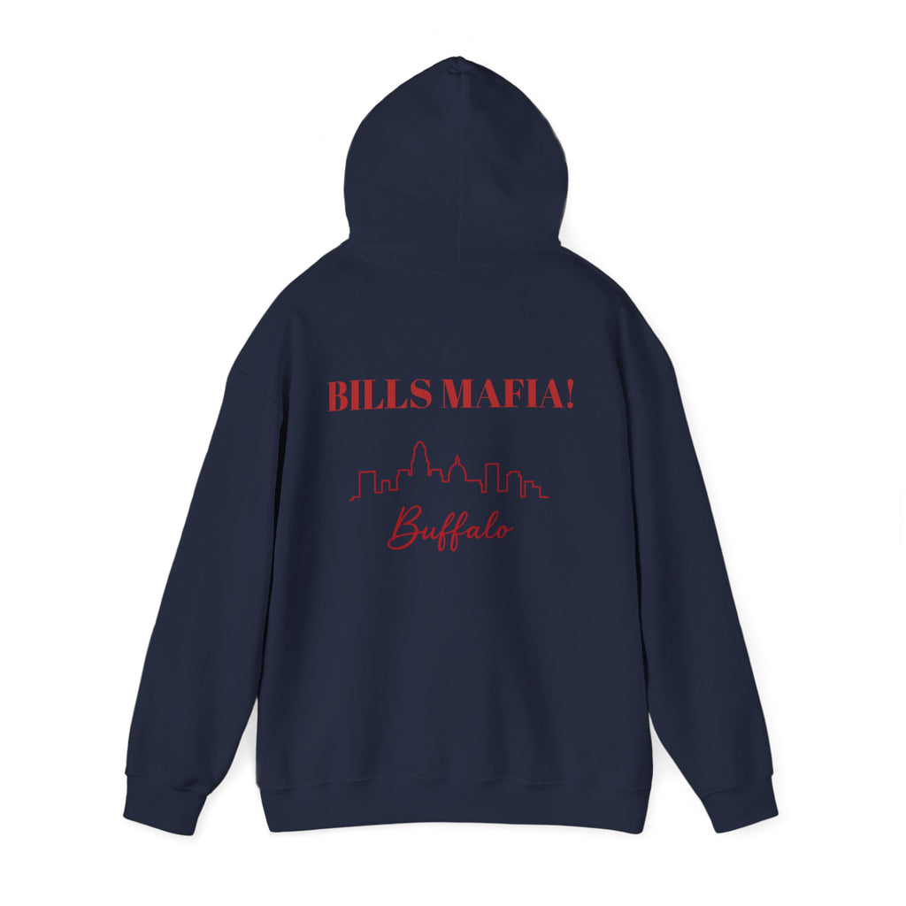 Buffalo Bills Fan Hooded Sweatshirt - Buffalo -Bills Mafia- Hoodie - Buffalo Mascot Design