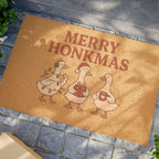 Merry Honkmas Doormat | Funny Goose Christmas Welcome Mat | Holiday Porch Decor | Farmhouse Mat | Holiday Entry Rug, Fun Outdoor Welcome Mat