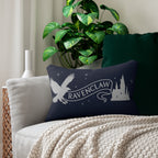 Ravenclaw Inspire Emblem Navy Lumbar Pillow | House Crest Banner, Silver Crest Design