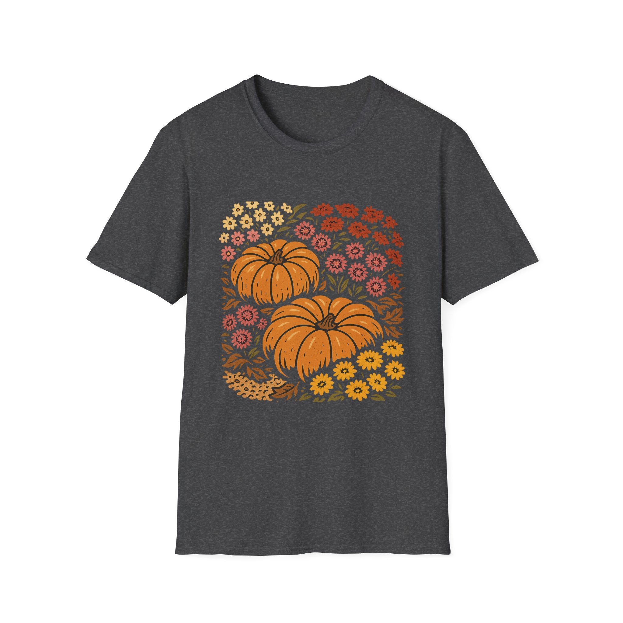 Fall Garden Pumpkin Floral Shirt