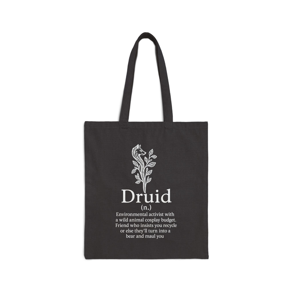 Druid Tote Bag - &D Reusable Canvas Bag for Tabletop Gamers, RPG Players, and Fantasy Fans