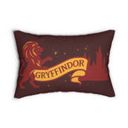 Gryffindor Banner Lumbar Pillow | Lion House Crest Pillow | Harry Potter Inspired