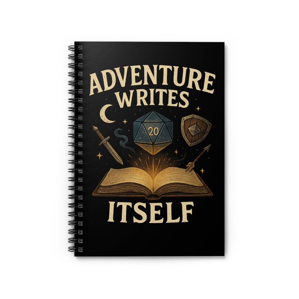 Adventure Writes Itself Spiral Notebook - D&D Journal, Gaming Notepad, Fantasy Writing, Gift for Gamers, Roleplaying Notes