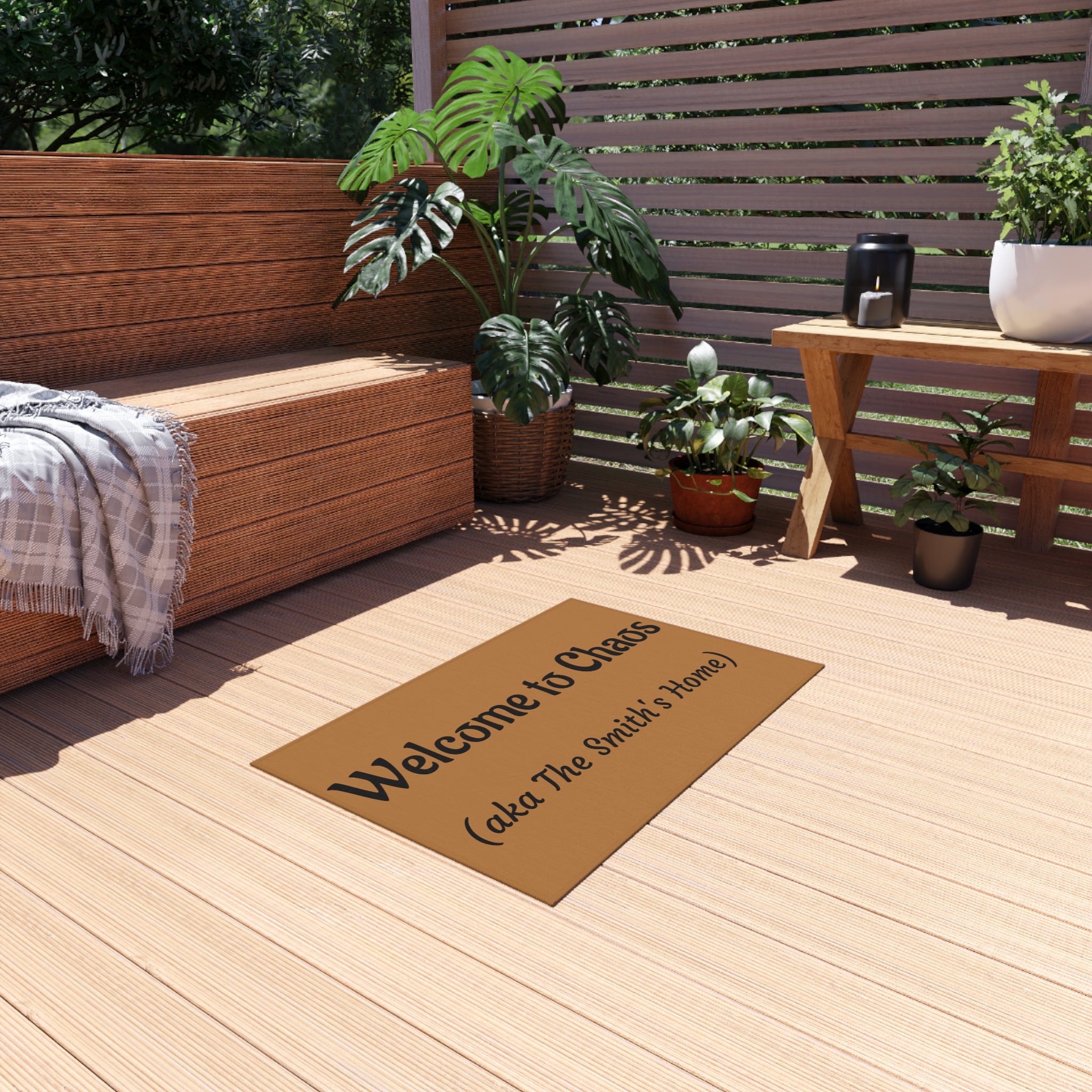 Welcome to Chaos Outdoor Rug | Stylish Doormat, Home Decor, Front Porch Decor, Gift for New Homeowners, Personalized Welcome Mat