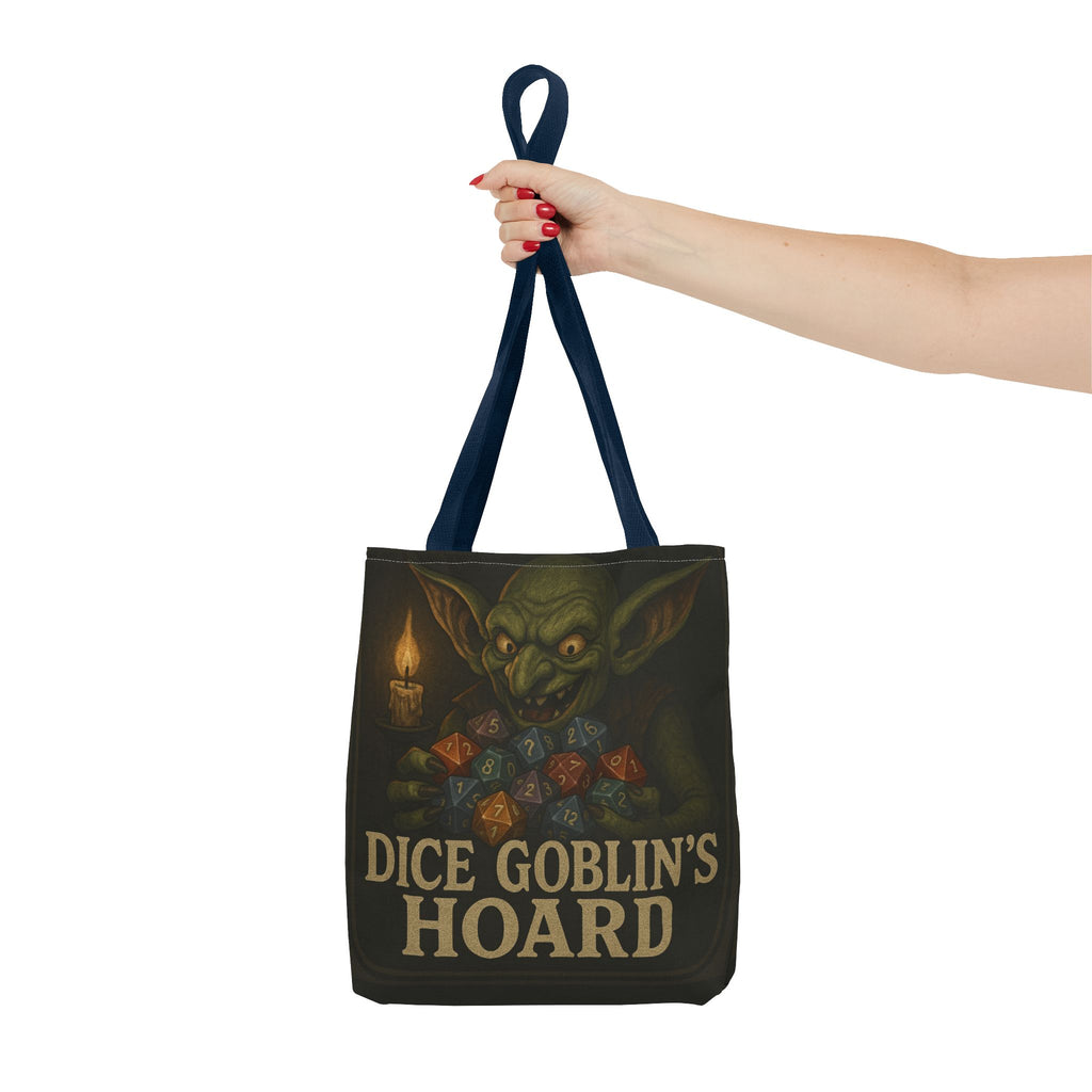 Dice Goblin's Hoard Tote Bag, Fantasy Tote, D&D Accessory, Gamer Gift, Bag for Dice, RPG Fan Tote, Geek Chic, Roleplaying Bag