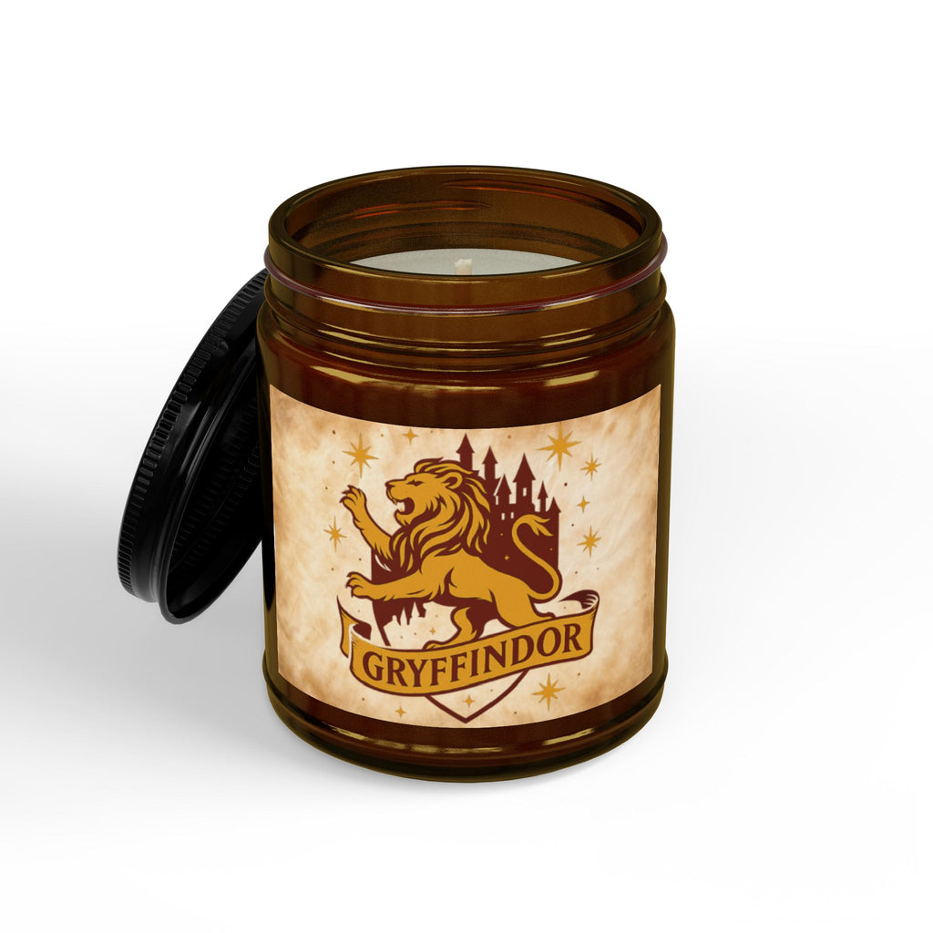 Gryffindor House Inspired Candle | Wizarding World Inspired Soy Wax Candle | Lion Crest Decor