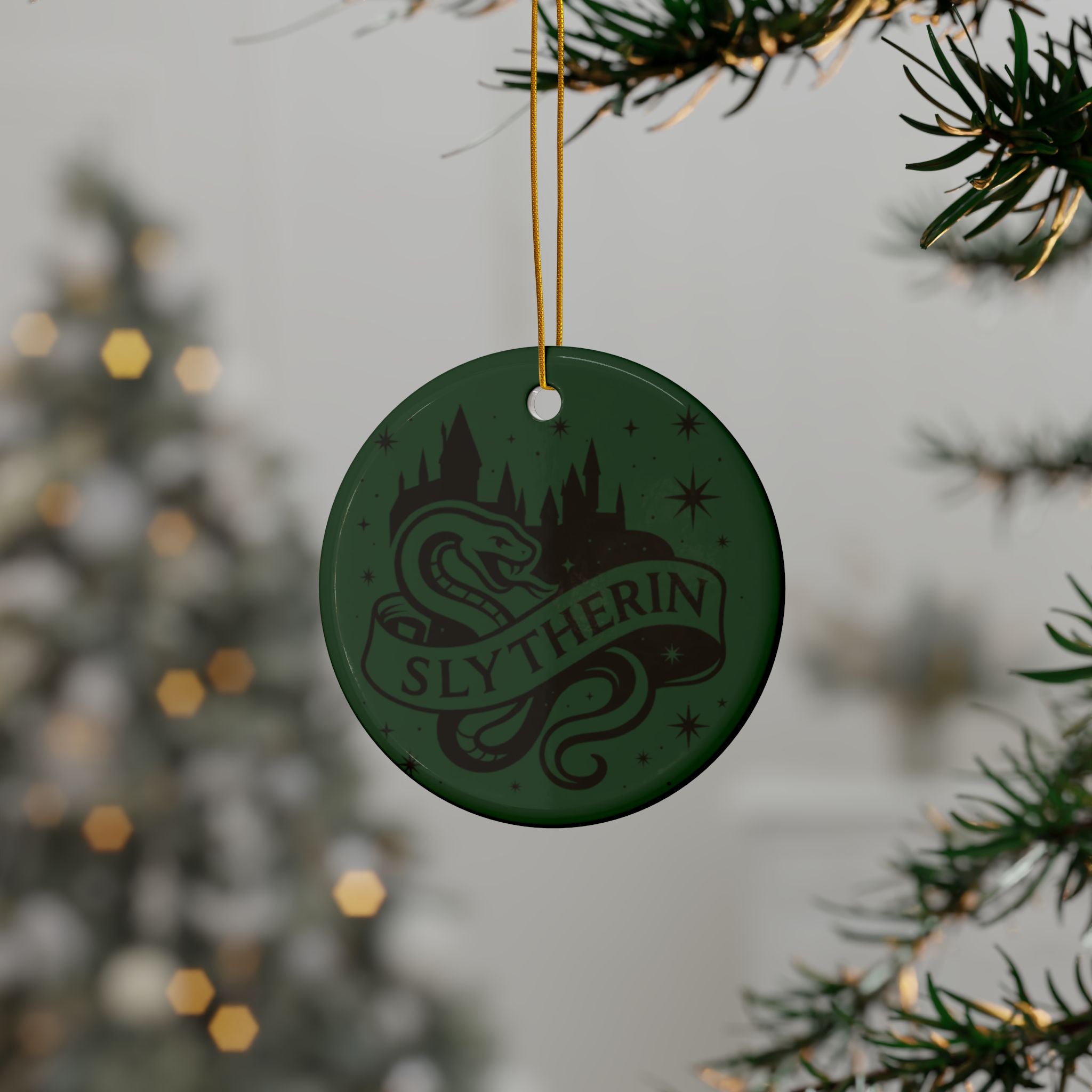 Hogwarts House Crest Ornaments Ceramic Ornament | Slytherin