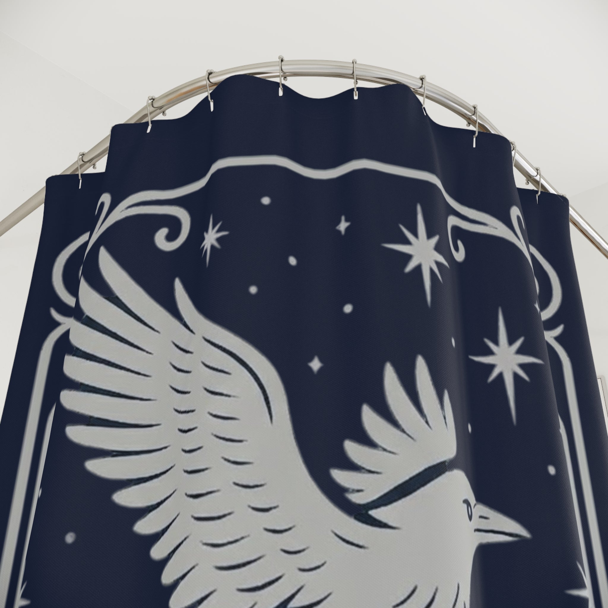 Ravenclaw Shower Curtain | Raven House Bathroom Decor | Wizarding World Bath | Blue and Silver | Wisdom & Wit Gift | Dark Academia Decor