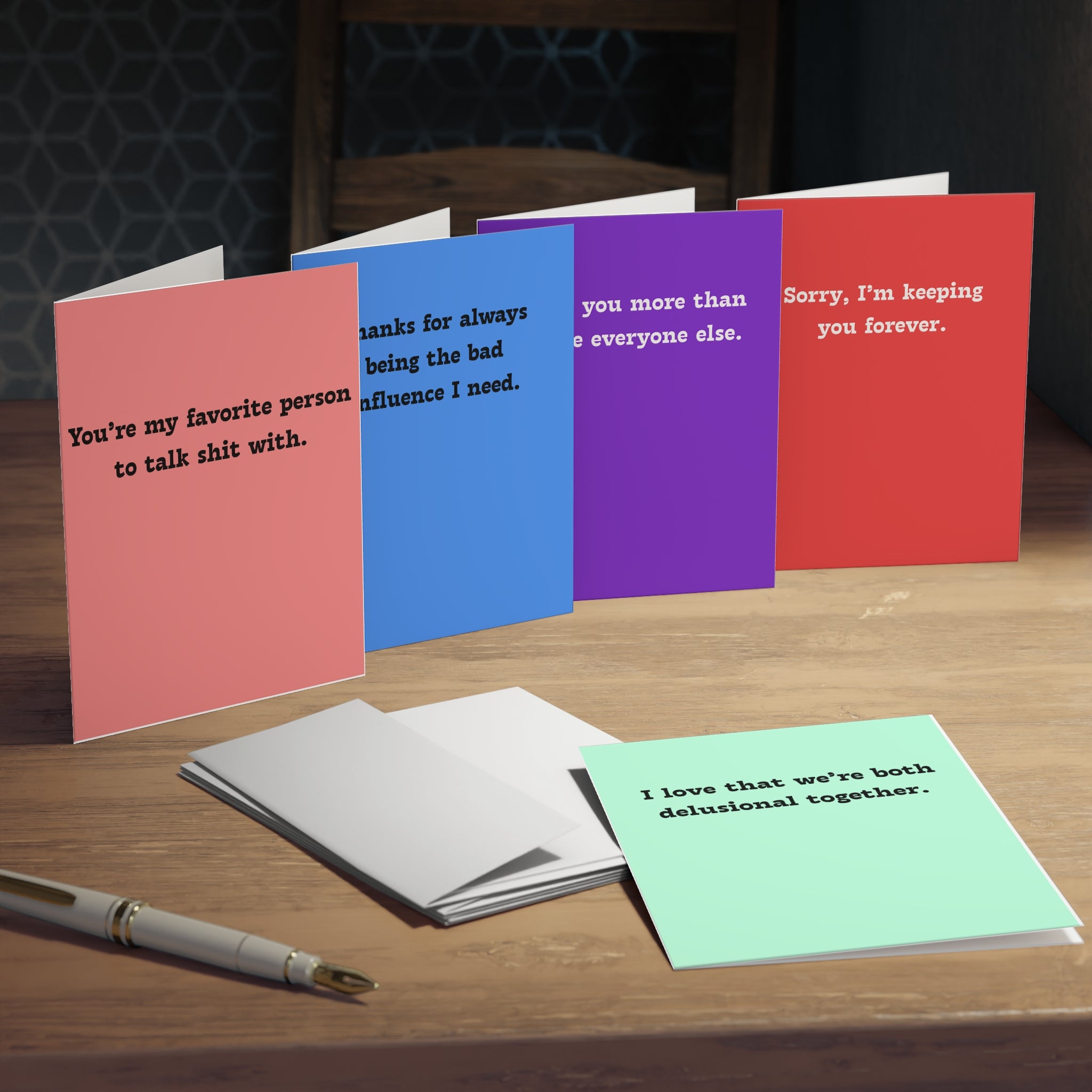 Best Friends Funny Sarcastic Greeting Cards (Group 1) — 5-Pack for Besties