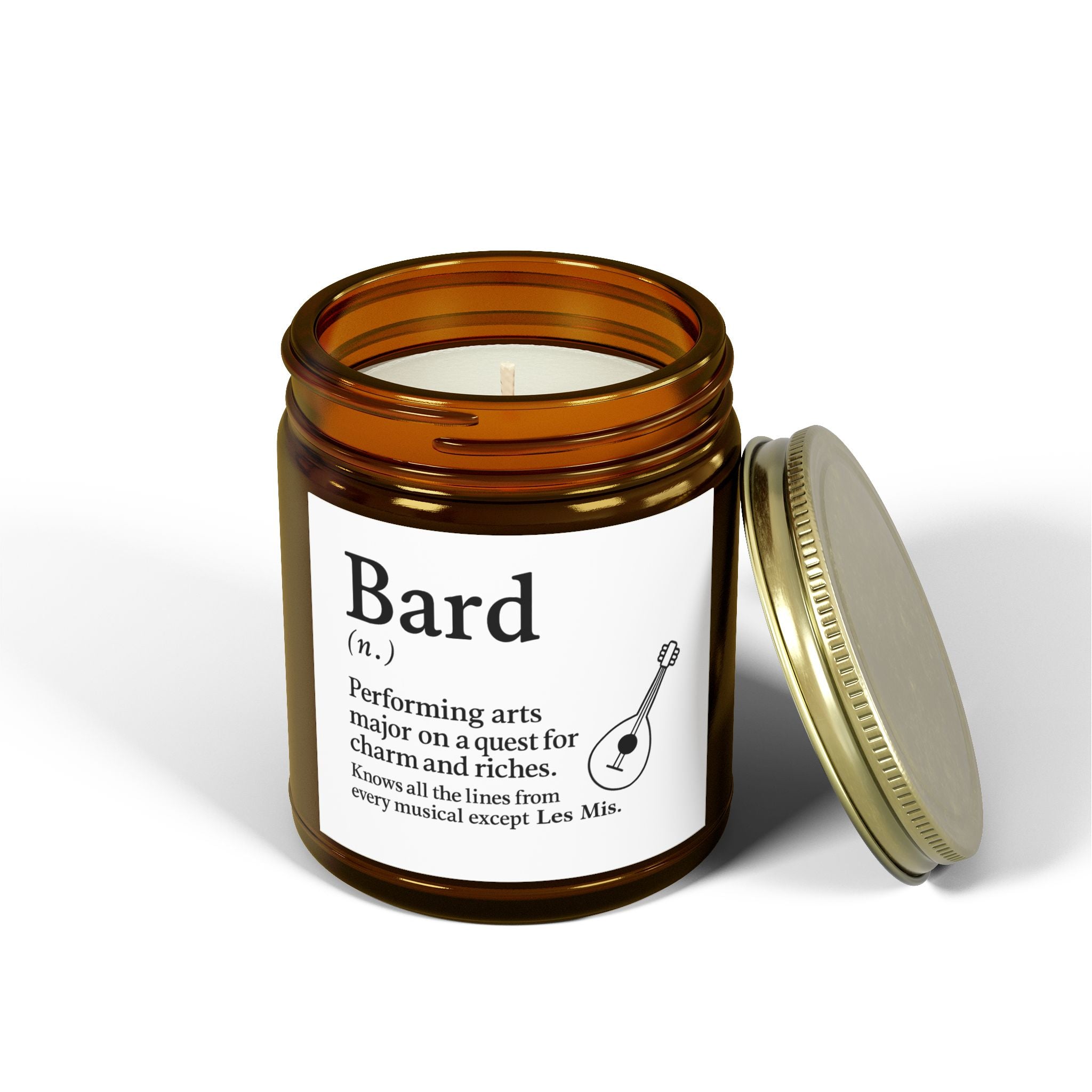 Bard D&D Inspired Candle, RPG Players Gift, Dungeon Master Candle, Coconut Apricot Wax Candle, Fantasy Lover Candle, Scented Candle