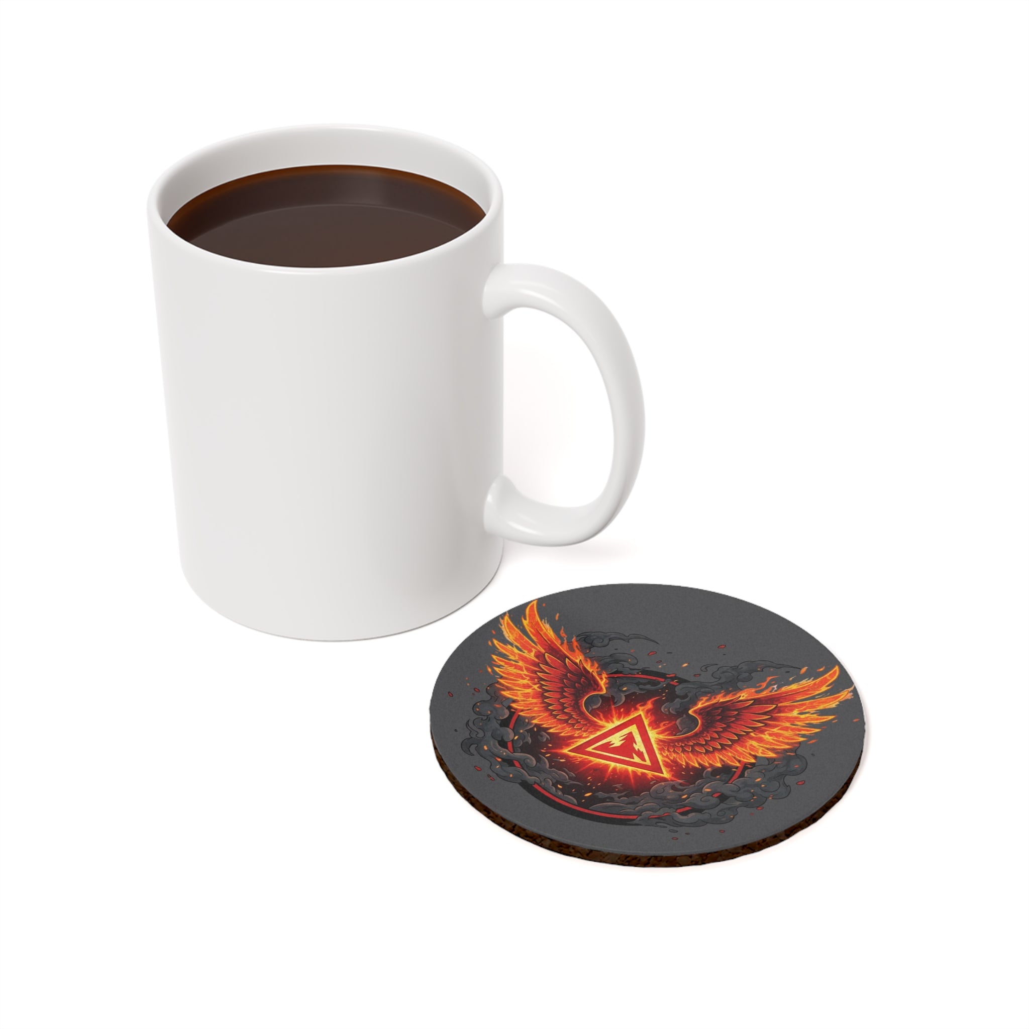 Red Mana MTG Cork Coaster — Round Heat-Resistant Drink Coaster
