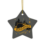 Hufflepuff Badge Ceramic Ornament |Yellow & Black Harry Potter Christmas Decor | Loyal and True Gift